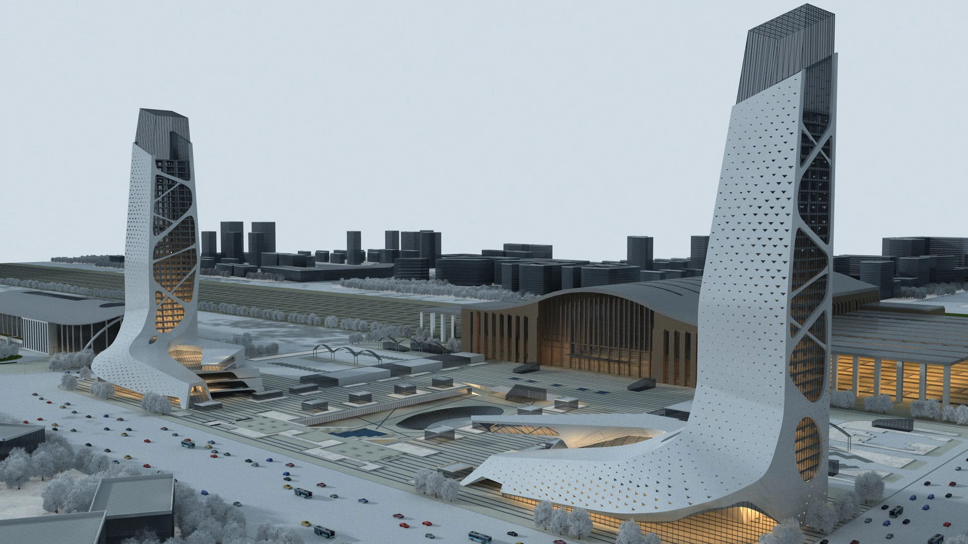 Urban architecture 3D Model .c4d .max .obj .3ds .fbx .stl .blend 