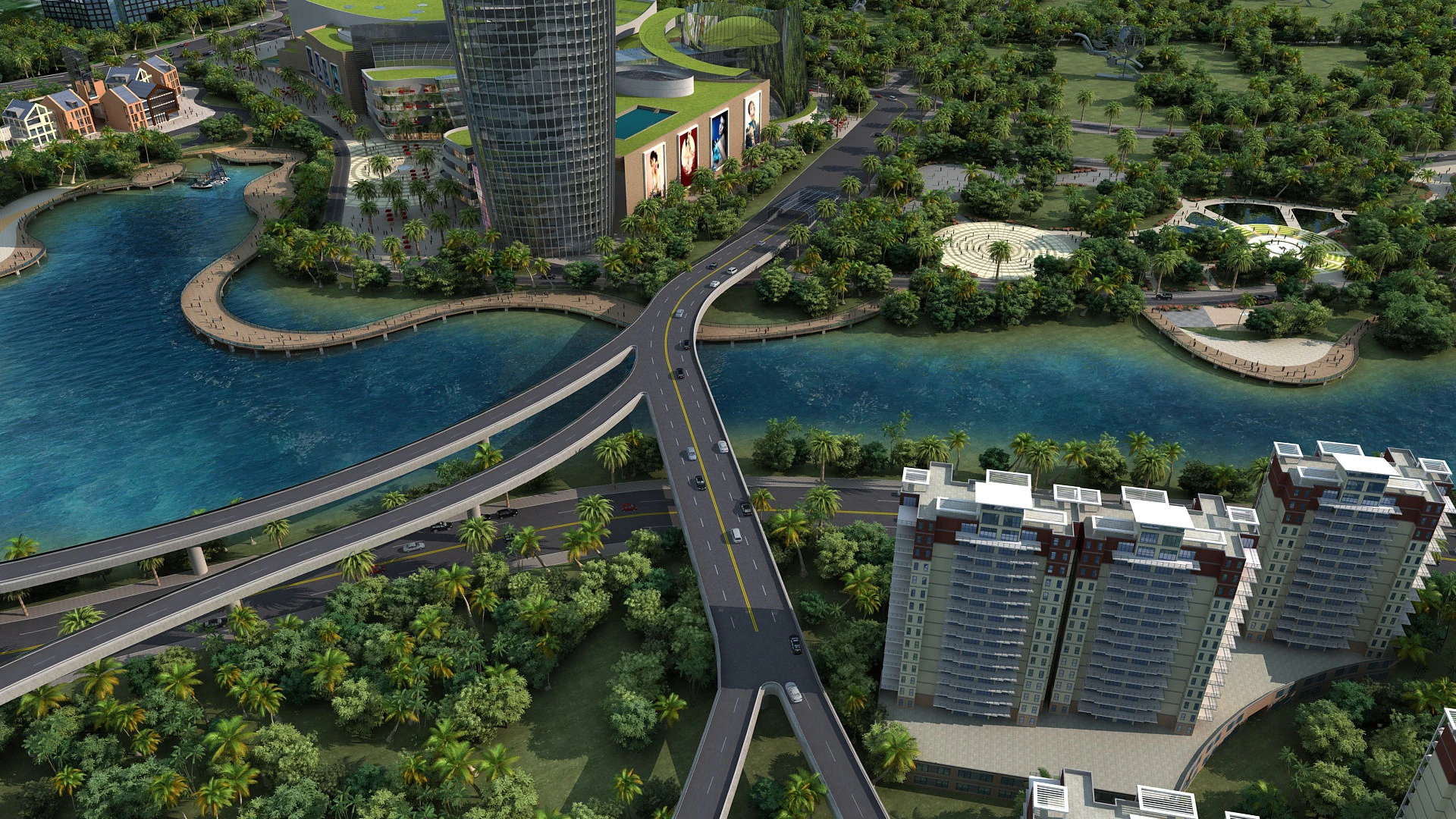Urban landscape 3D Model .c4d .max .obj .3ds .fbx .stl .blend 