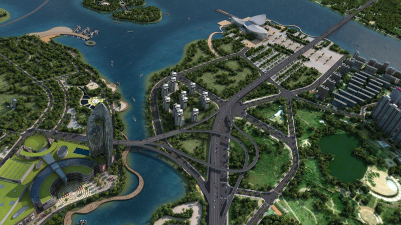 Urban landscape 3D Model .c4d .max .obj .3ds .fbx .stl .blend 