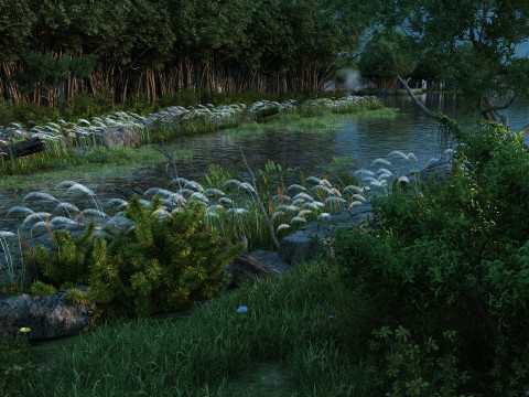 The river front 3D 模型