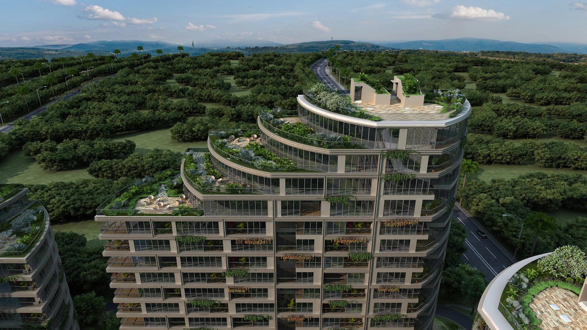 Green building 3D Model .c4d .max .obj .3ds .fbx .stl .blend