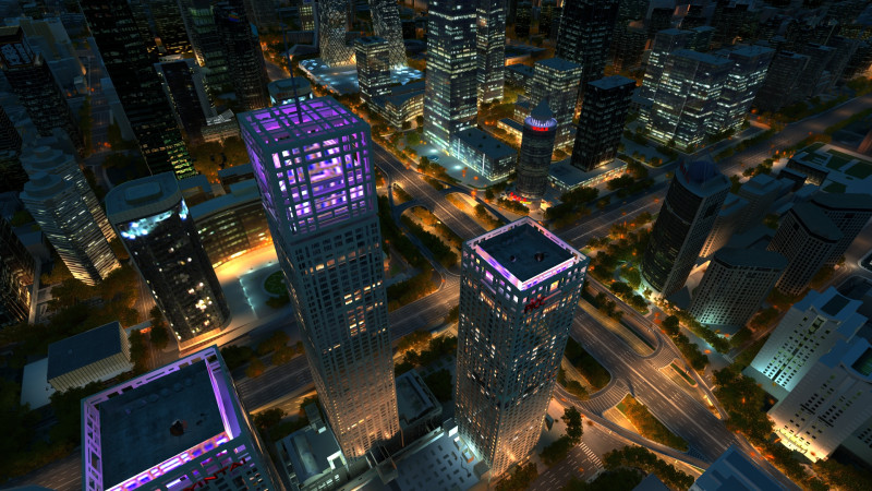 City night scene 3D Модель .c4d .max .obj .3ds .fbx .stl .blend 