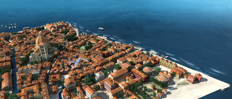 Seaside city 3Dモデル .c4d .max .obj .3ds .fbx .stl .blend 