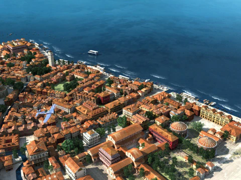 ciudad costera Modelo 3D