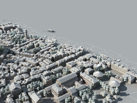Seaside city 3Dモデル
