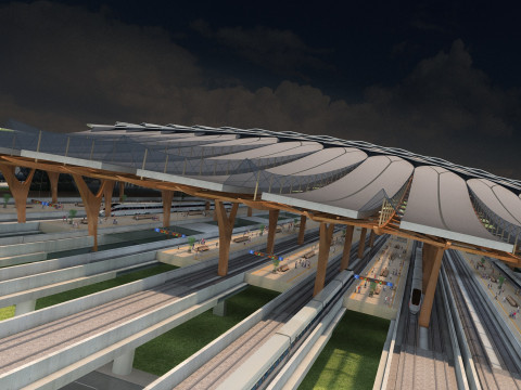 Railway station 3D-Modell