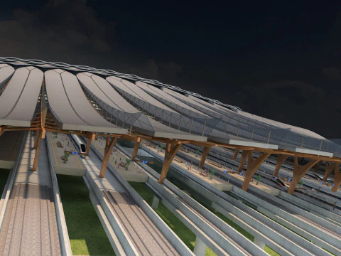 Railway station 3D Model