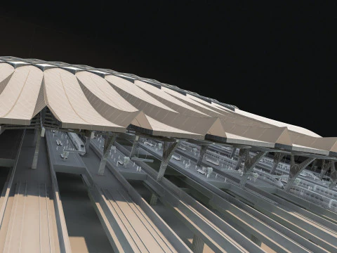 Railway station 3D Model