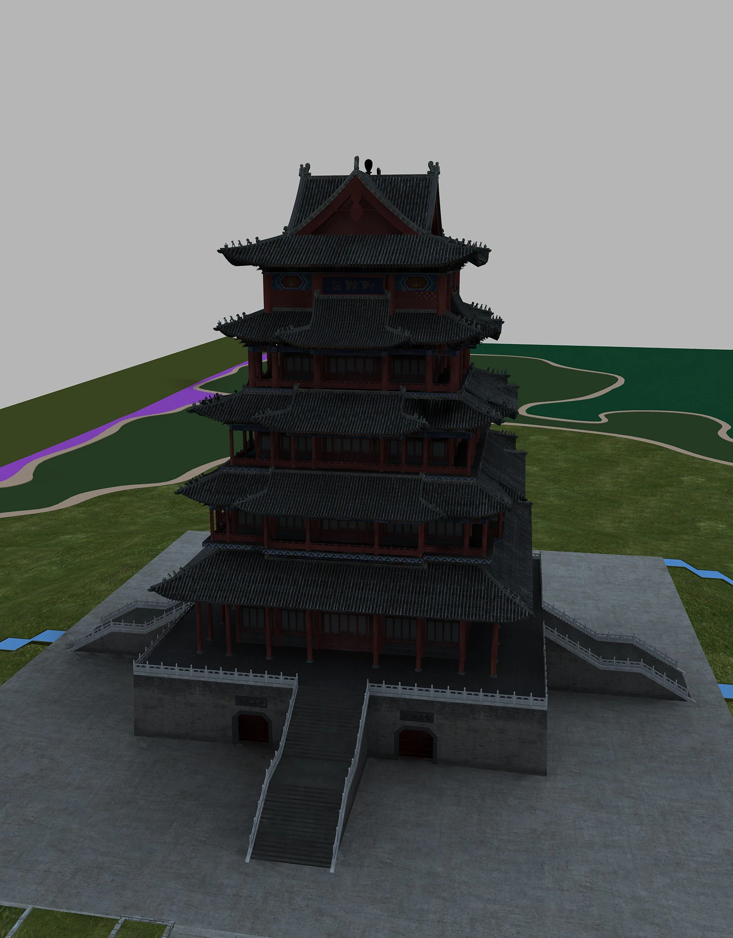 Ancient building 3D Model .c4d .max .obj .3ds .fbx .stl .blend 