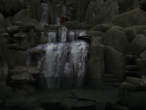 山间溪流 3D 模型