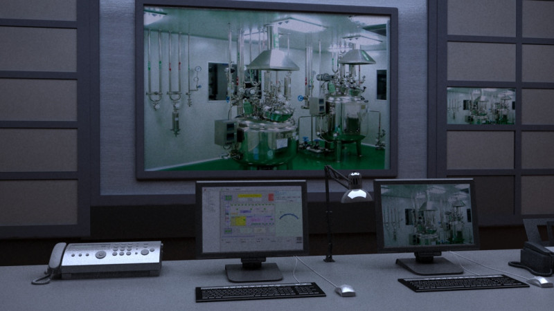 Monitor room 3D Model .c4d .max .obj .3ds .fbx .stl .blend 