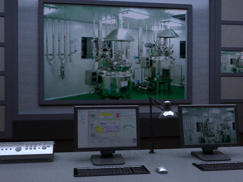 मॉनिटर रूम 3D मॉडल