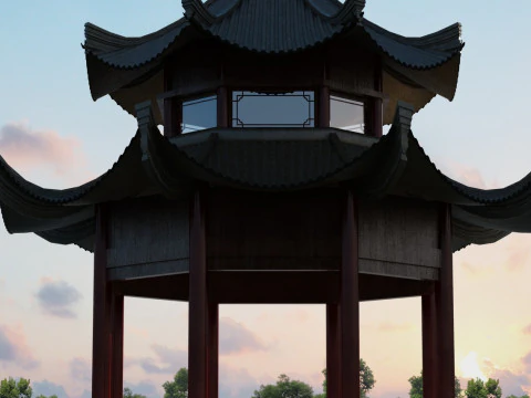Lotus pond 3D Model