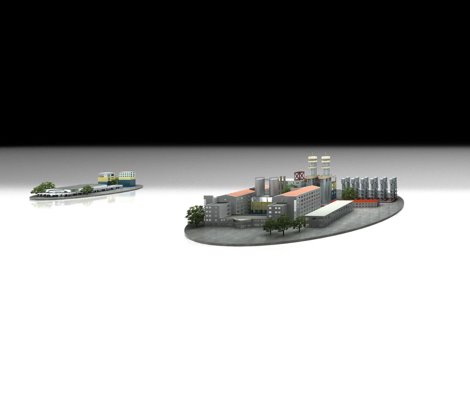 Electric power plant 3D Model .c4d .max .obj .3ds .fbx .stl .blend 