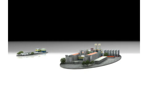 Planta de energ&iacute;a el&eacute;ctrica Modelo 3D