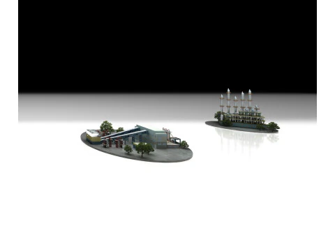 Electric power plant 3D Model
