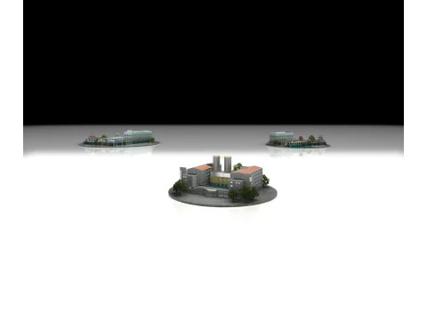 Electric power plant 3D Model