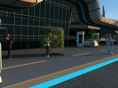 Cartoon city Modèle 3D