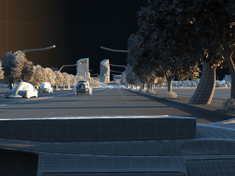Cartoon city Modèle 3D