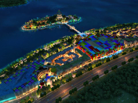 Town night scene 3D Model