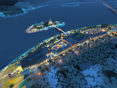 Town night scene 3Dモデル