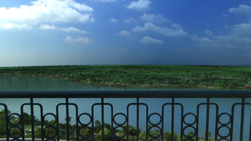 Balcony overlooking 3D Модель .c4d .max .obj .3ds .fbx .stl .blend 