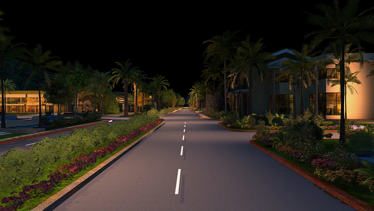 Scena notturna cittadina Modello 3D .c4d .max .obj .3ds .fbx .stl .blend 