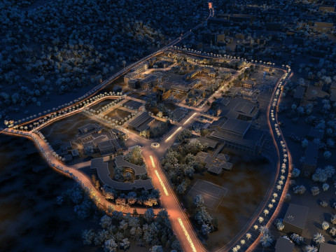 Town night scene 3Dモデル