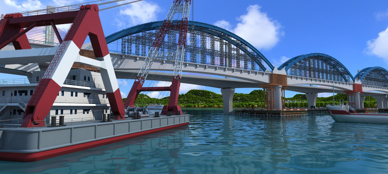 Build a bridge 3Dモデル .c4d .max .obj .3ds .fbx .stl .blend 