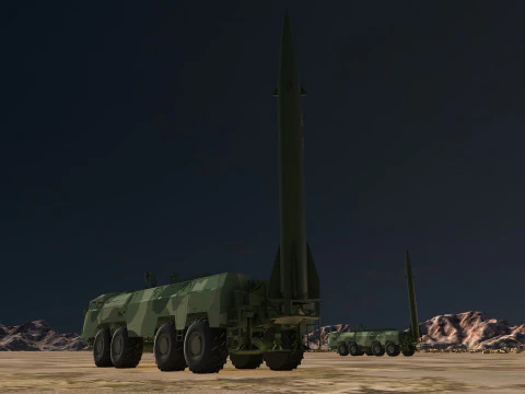 Lan&ccedil;amento de m&iacute;sseis Modelo 3D