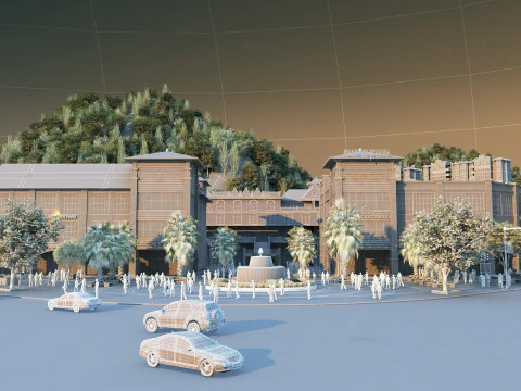 Arsitektur perkotaan Model 3D