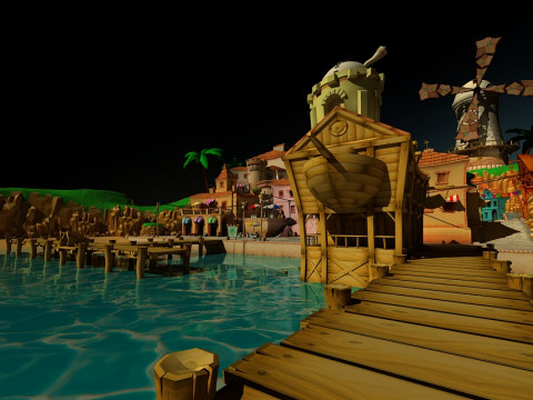 Cartoon town 3D Модель