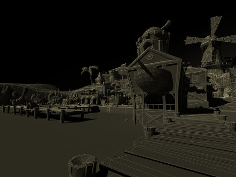 Cartoon town 3D Модель