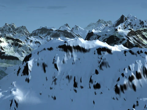 눈 덮인 산 3D 모델