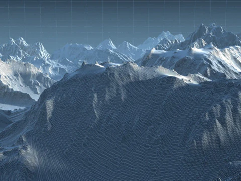 눈 덮인 산 3D 모델