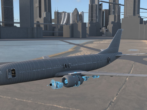 Airplane engine Modello 3D