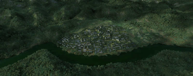 Mountain village 3D 模型 .c4d .max .obj .3ds .fbx .stl .blend 