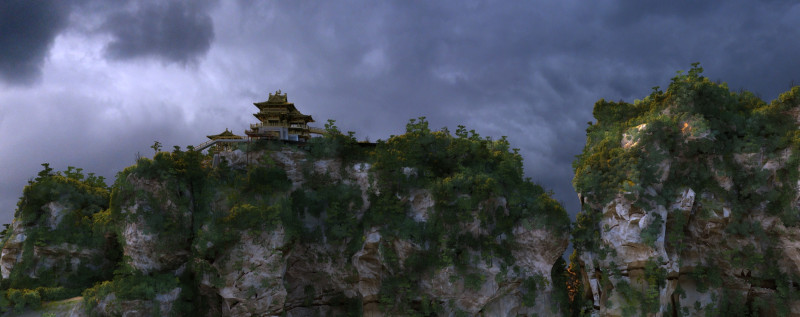 Peak Temple Model 3D .c4d .max .obj .3ds .fbx .stl .blend 