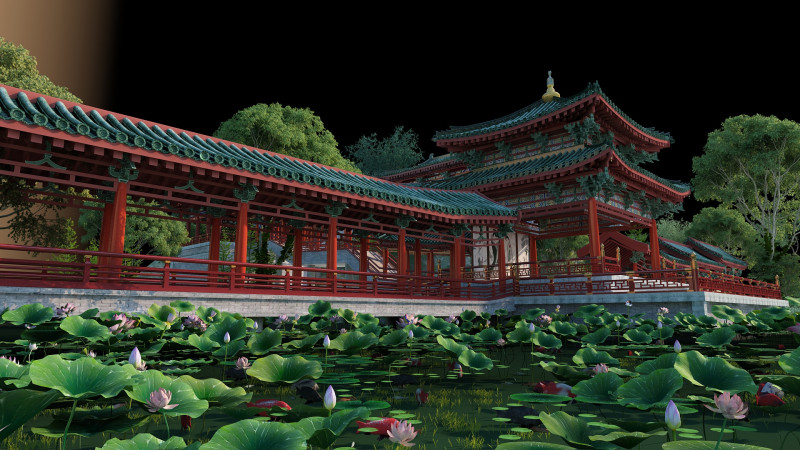 Lotus Pond Modello 3D .c4d .max .obj .3ds .fbx .stl .blend 