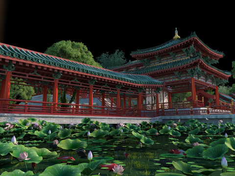 Lotus Pond 3D Model