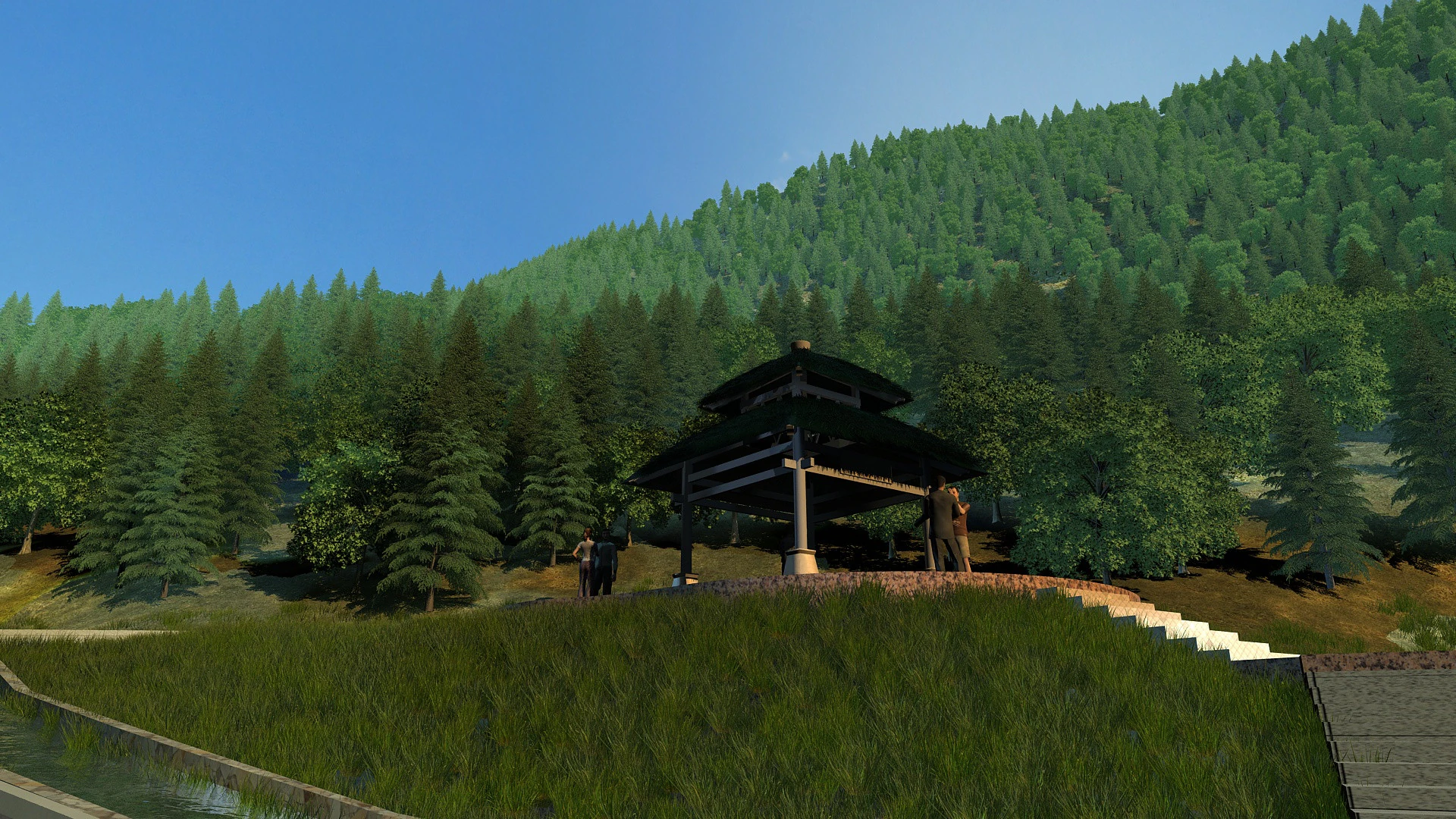 Pavilion 3D Model .c4d .max .obj .3ds .fbx .stl .blend 