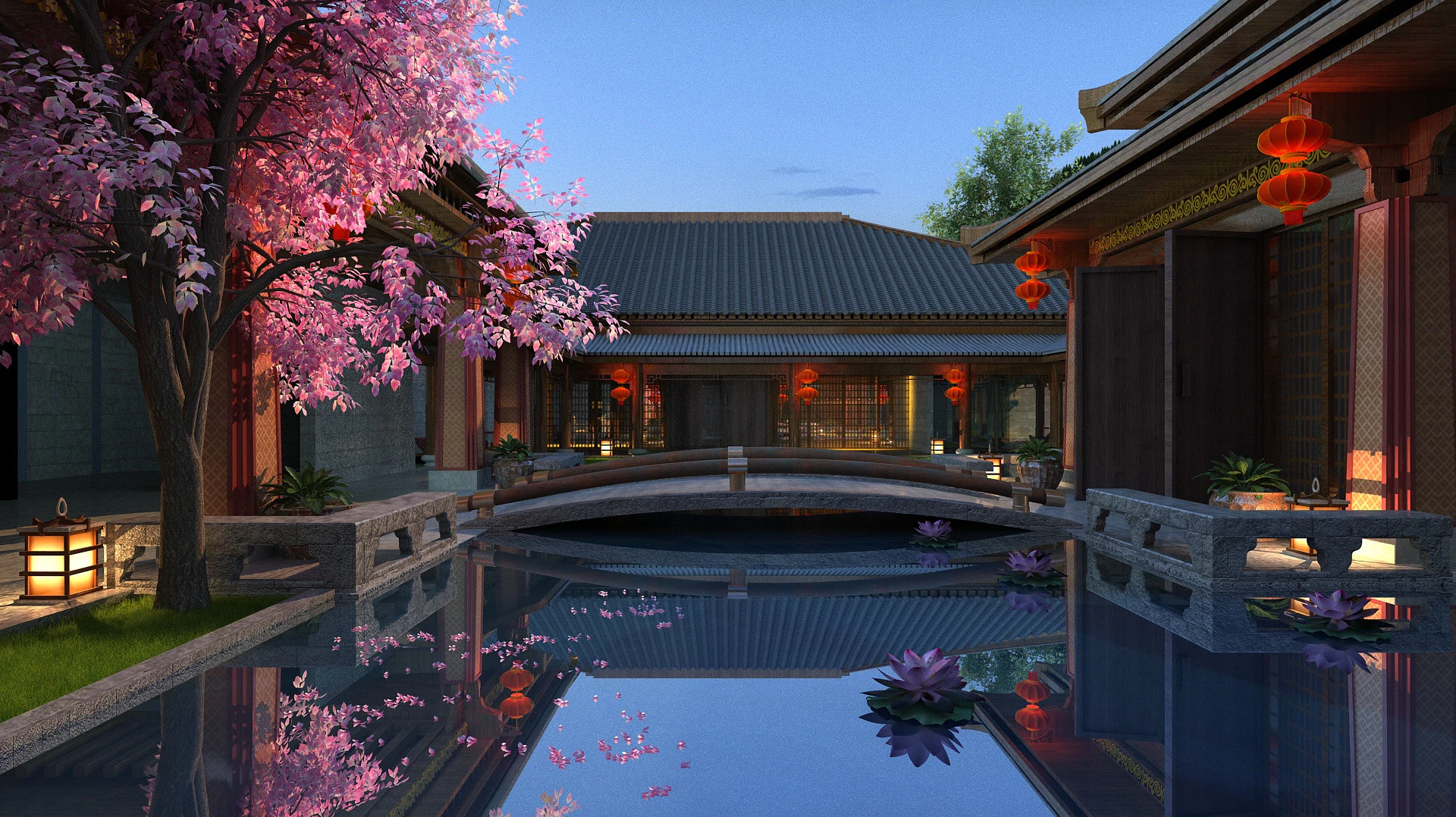 Resort 3D Model .c4d .max .obj .3ds .fbx .stl .blend 