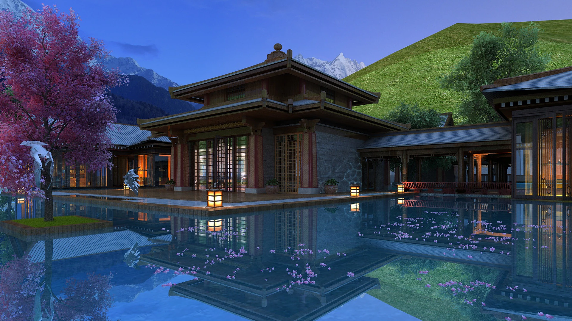 Swimming pool 3D Model .c4d .max .obj .3ds .fbx .stl .blend 