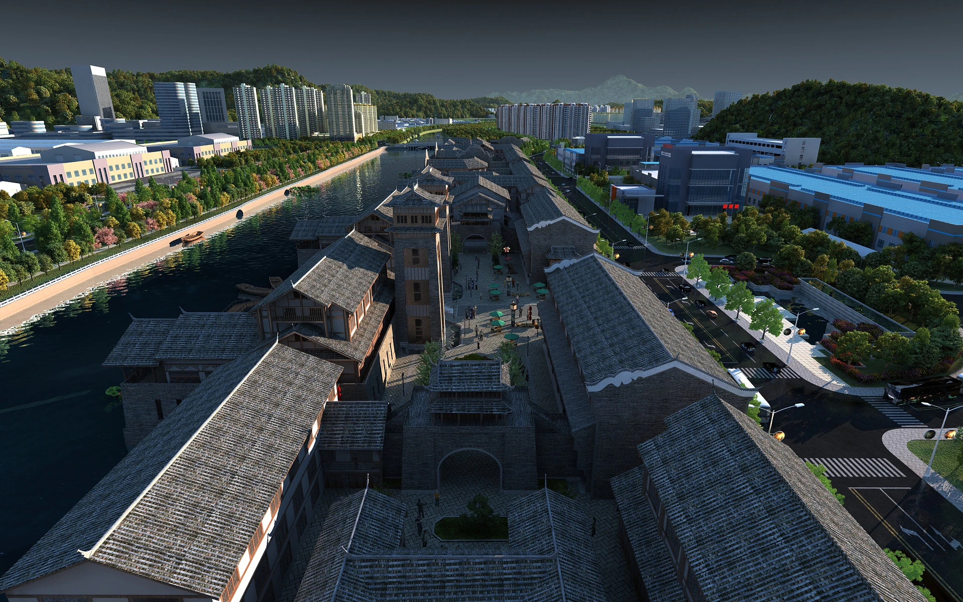 Ancient town 3D Model .c4d .max .obj .3ds .fbx .stl .blend 