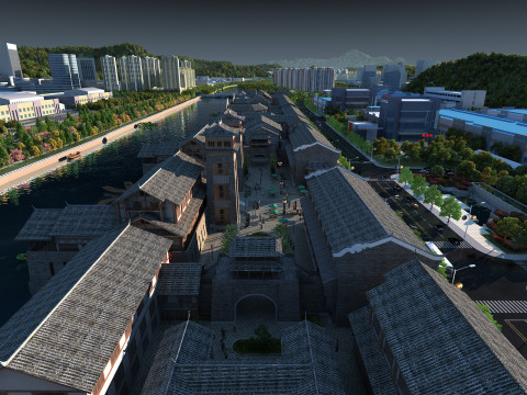 Ancient town Model 3D