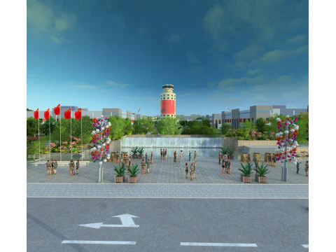 Bottle building 3D Model