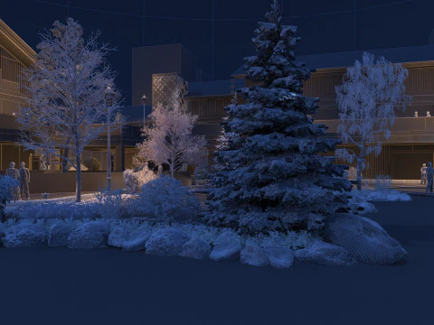Snow scene 3D Model