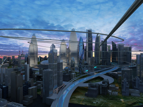 Futuristic city 3D Model