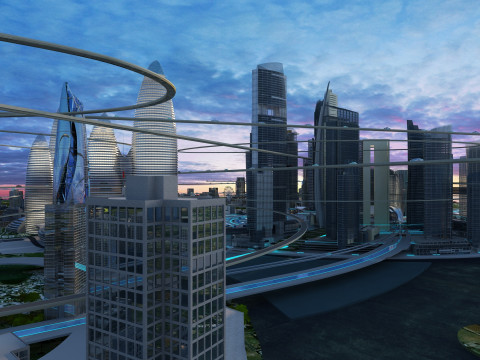 Futuristic city 3D Model