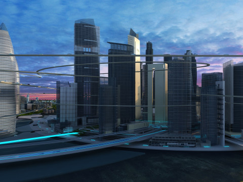 Futuristic city 3D Model